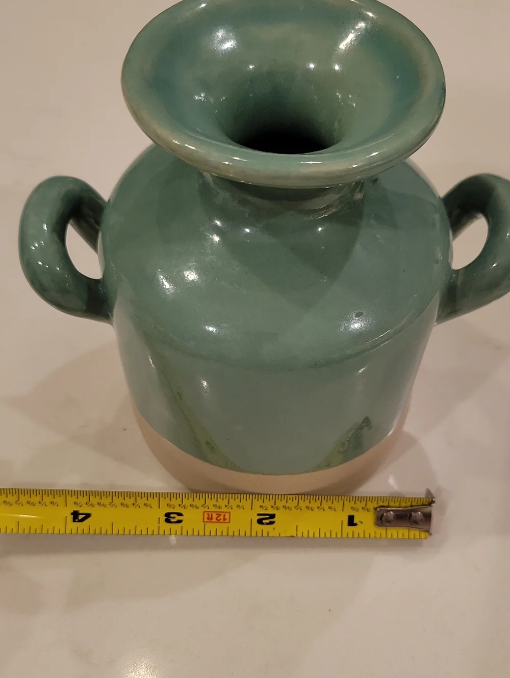 Retired Anthropologie Teal Mint Pottery Vase